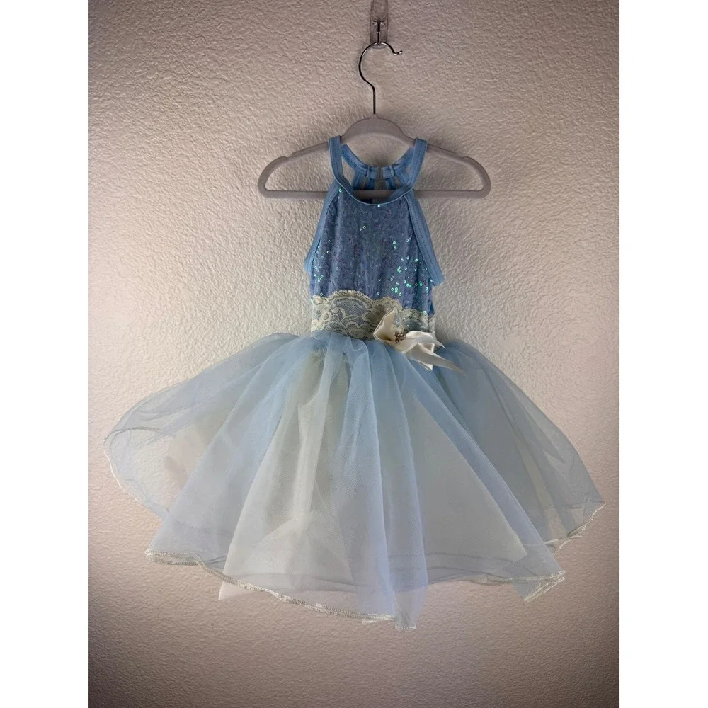 Weisman Girls Ballet Dance Costume Dress Leotard Tutu Skirt Light Blue XXSC‎